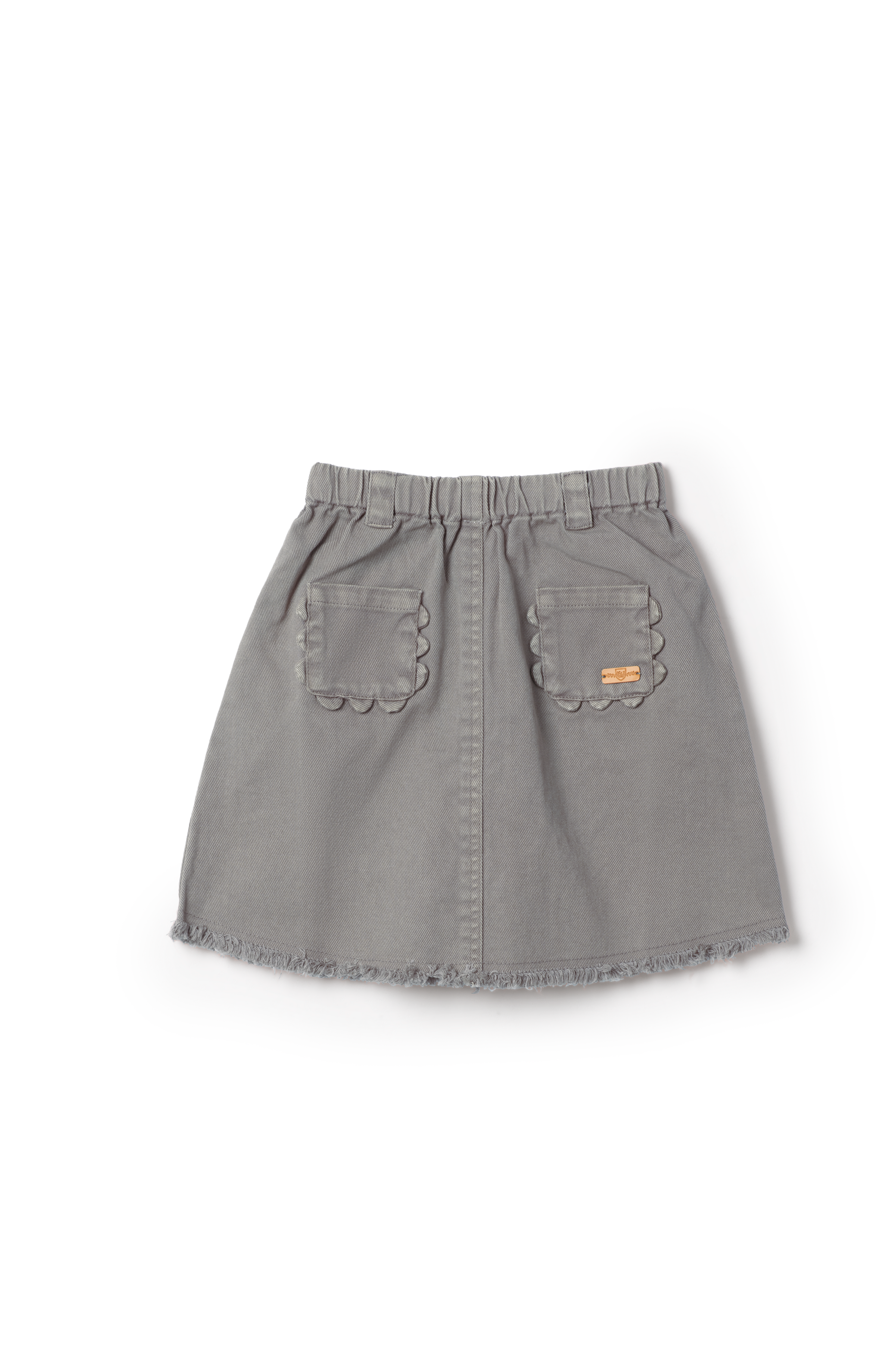 WB5CP7257S CHARLOTTE & GEORGE WOVEN DENIM SCALLOP SKIRT
