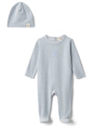 WB5CY2682V BEBE BELLA VELOUR BUNNIES FOOTIE + BEANIE SET