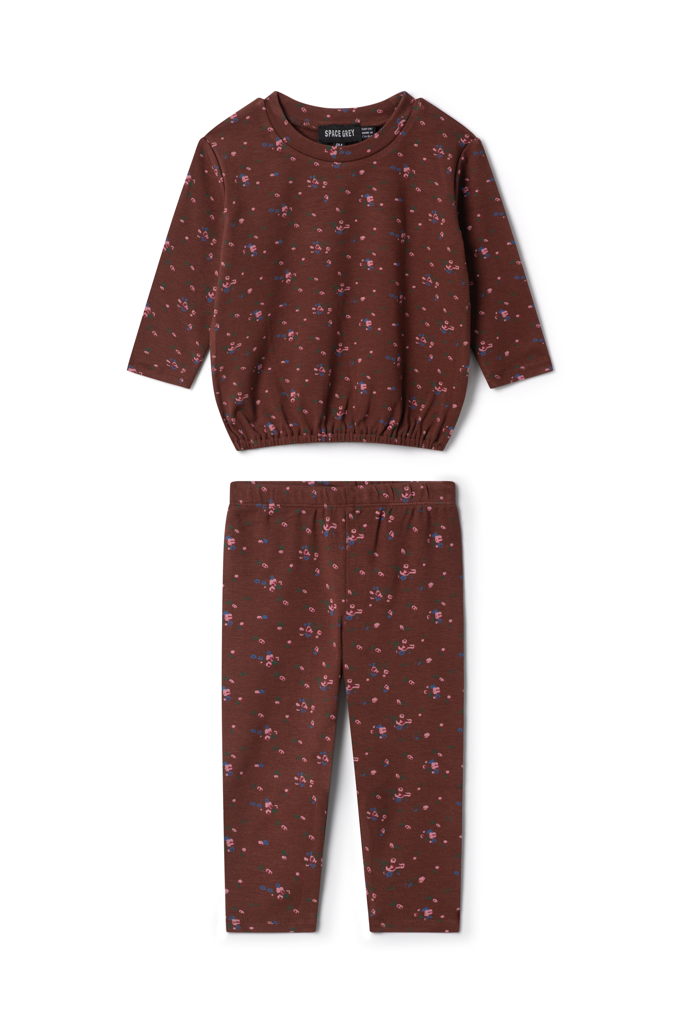 WB5CY2719E SPACE GREY FLORAL JERSEY 2PC LONG SET