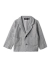 WB5CY2738B SPACE GREY STRETCH HERRINGBONE BLAZER
