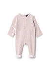 WB5CY2802 SPACE GREY ROPE EMBROIDERY VELOUR FOOTIE