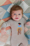 WB5CY2802 SPACE GREY ROPE EMBROIDERY VELOUR FOOTIE