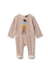 WB5CY2802 SPACE GREY ROPE EMBROIDERY VELOUR FOOTIE