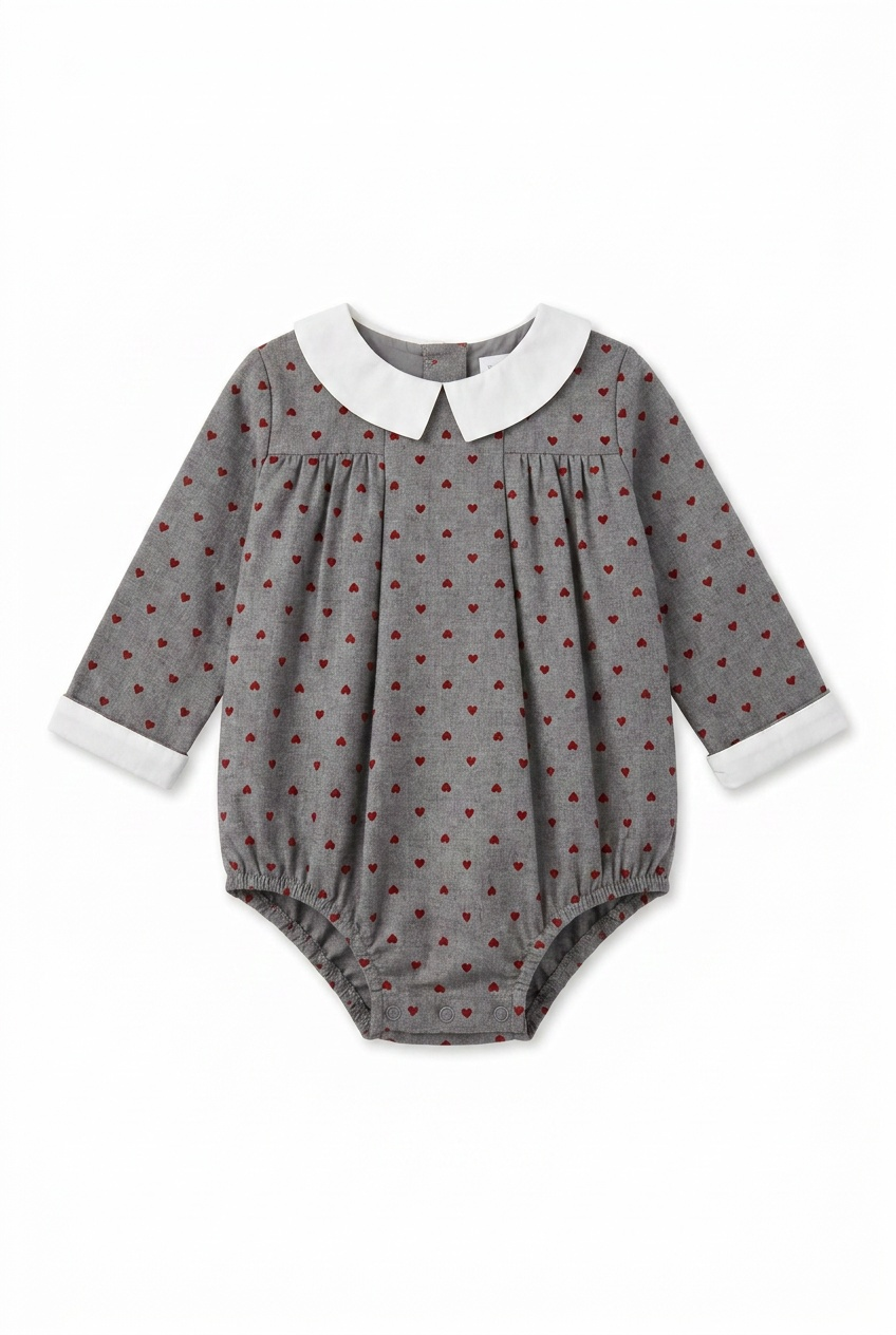 WB6CP7422O CLO GIRLS WHITE COLLAR ROMPER