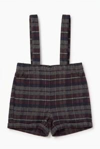 WB6CY3145O SPACE GREY BOY PLAID OVERALL