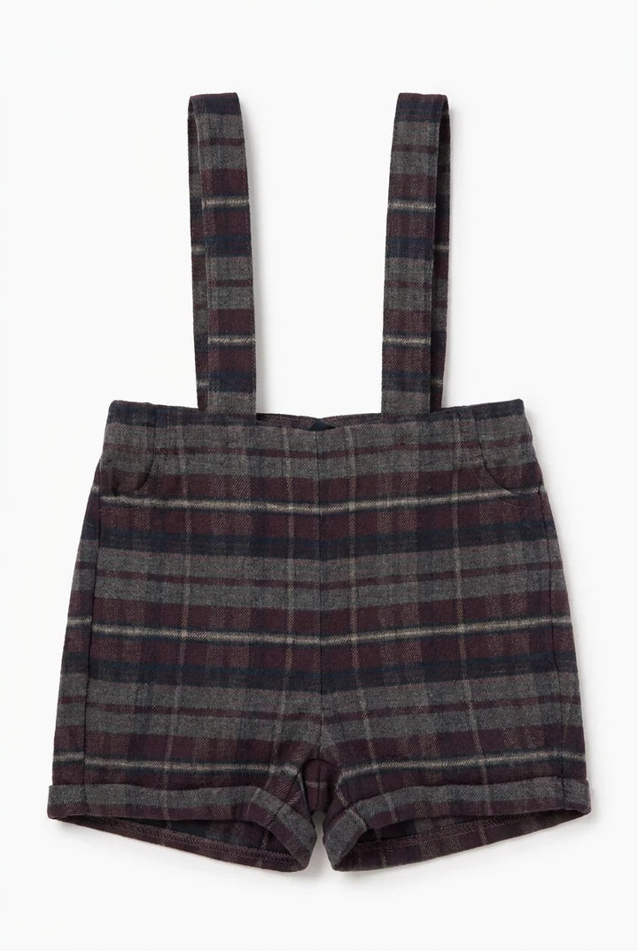 WB6CY3145O SPACE GREY BOY PLAID OVERALL