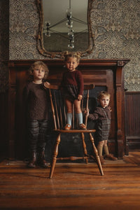 WB6CY3145O SPACE GREY BOY PLAID OVERALL