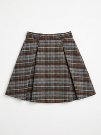 WB6CY3145S/T SPACE GREY PLAID SKIRT + MOCK NECK SET