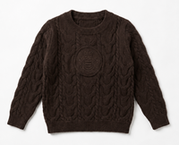 WB6CY3145SW SPACE GREY CABLE KNIT SWEATER