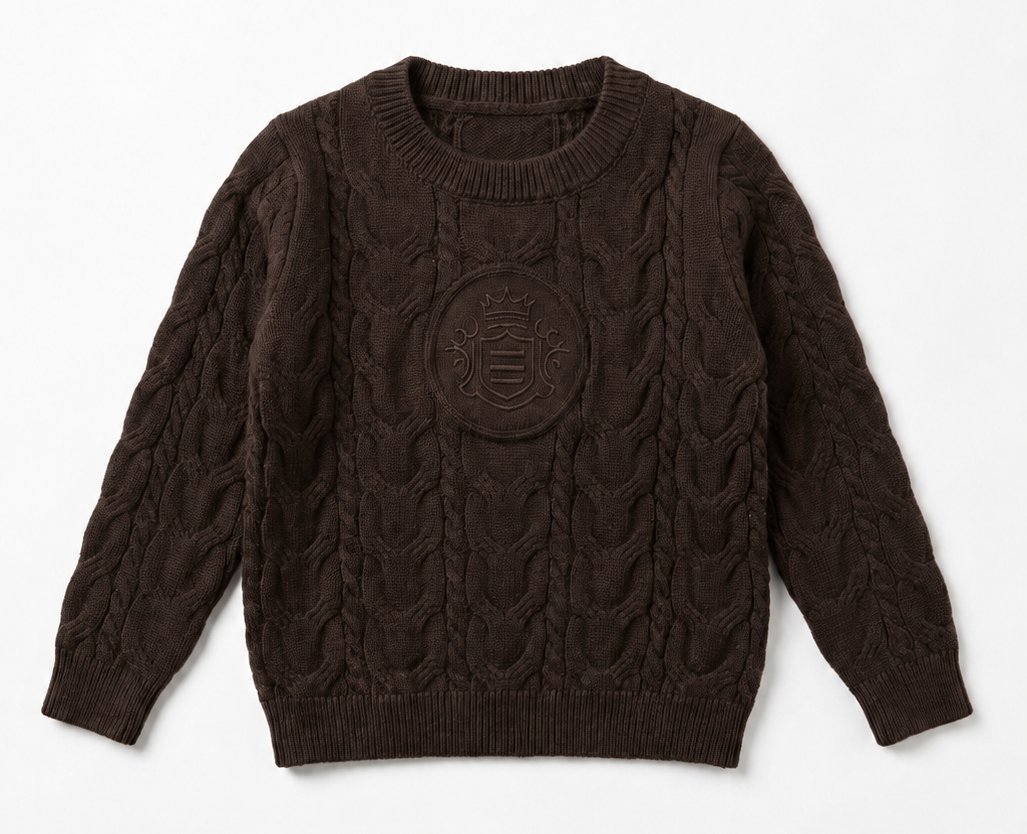 WB6CY3145SW SPACE GREY CABLE KNIT SWEATER