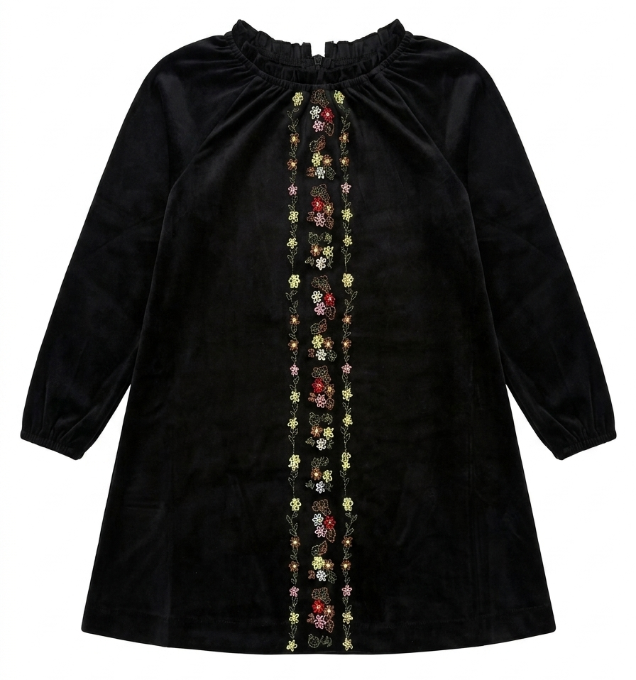 WB6CY3149D UMBRELLA ACADEMY FLORAL VELVET DRESS