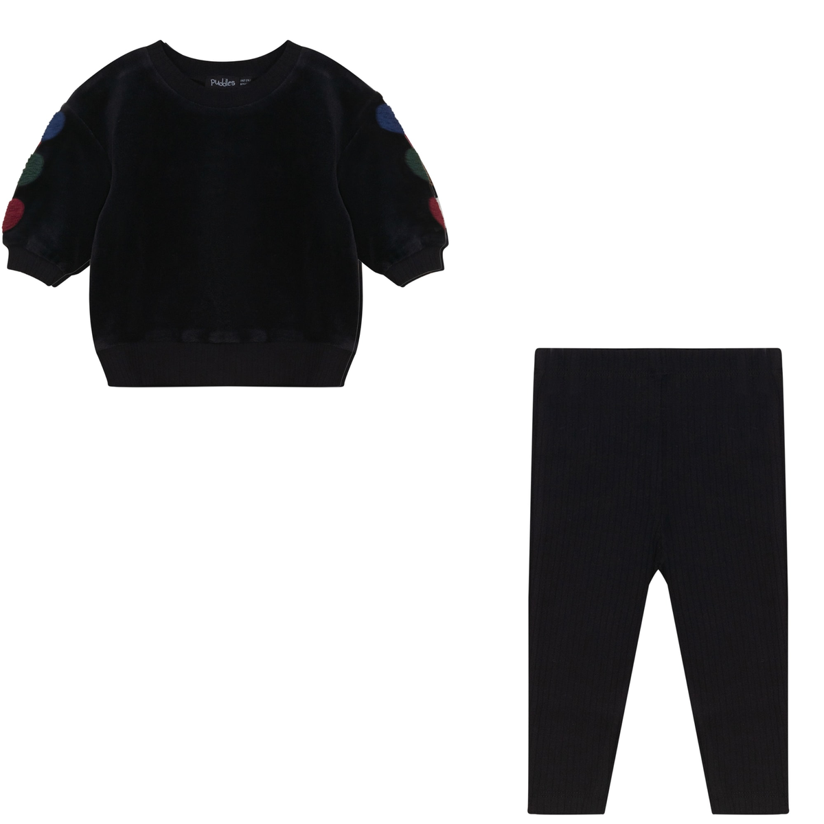 WB6CY3156EG PUDDLES GIRLS COTTON VELOUR 2PC SET