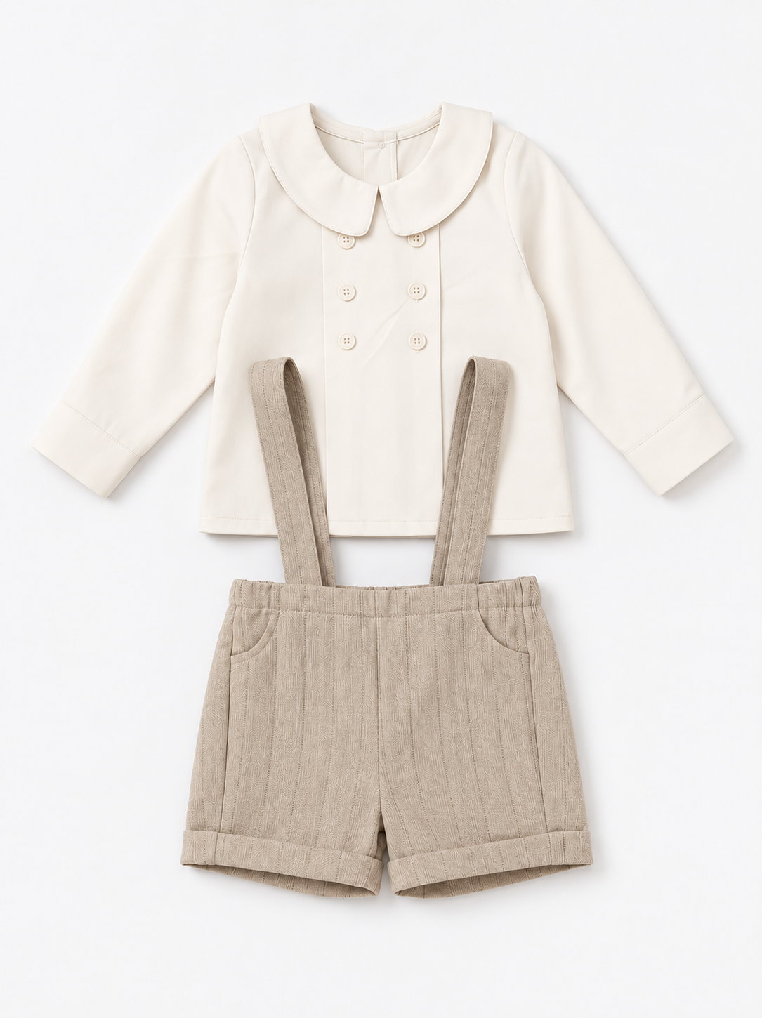WB6CY3181 MR.MR. BOY SHIRT + OVERALL 2PC SET
