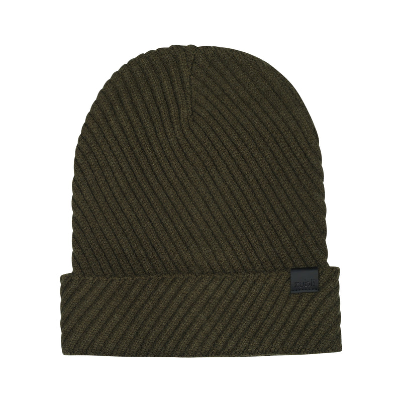 ZU0118 ZUBBI DIAGONAL RIB CUFF BEANIE