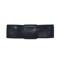 EL BANDEAU EMBOSSED LEATHER WIDE BOW BAR CLIP