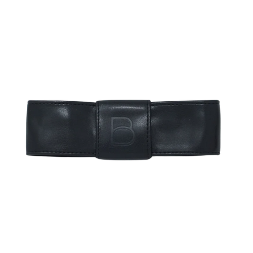EL BANDEAU EMBOSSED LEATHER WIDE BOW BAR CLIP