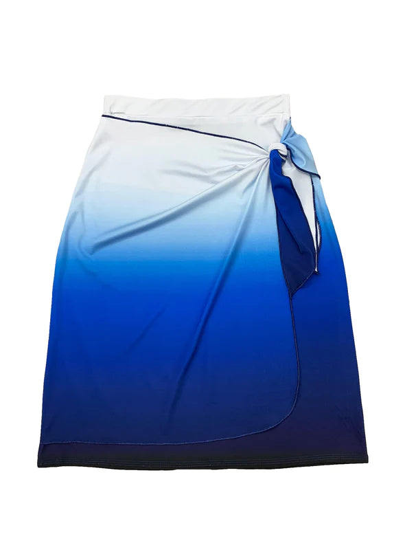 R24 UNDERCOVER BLUE OMBRE WRAP SKIRT