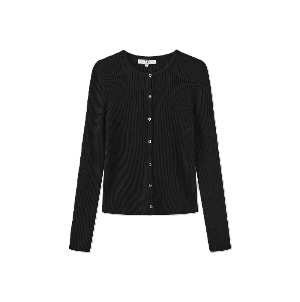 W-29388 EPIK THICK RIBBED KNIT CARDIGAN