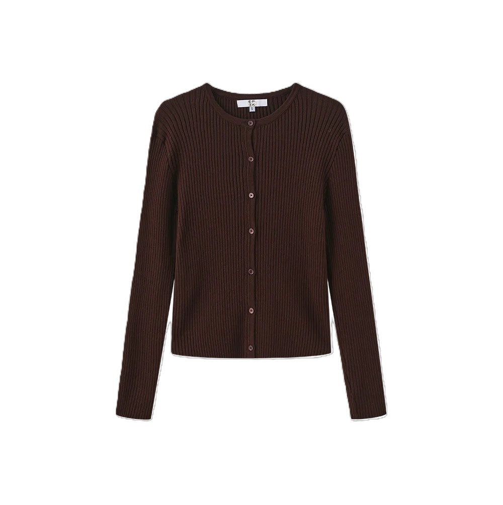 W-29388 EPIK THICK RIBBED KNIT CARDIGAN
