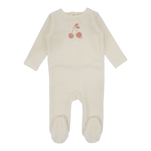 LILETTE CHERRY GRAPHIC VELOUR FOOTIE