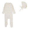 LILETTE PRINT POINTELLE FOOTIE + BEANIE