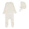 LILETTE PRINT POINTELLE FOOTIE + BEANIE