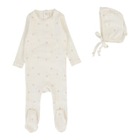 LILETTE PRINT POINTELLE FOOTIE + BEANIE