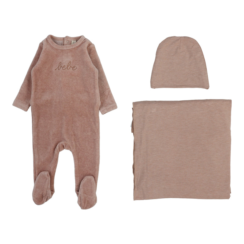 LILETTE VELOUR BEBE 3PC LAYETTE SET