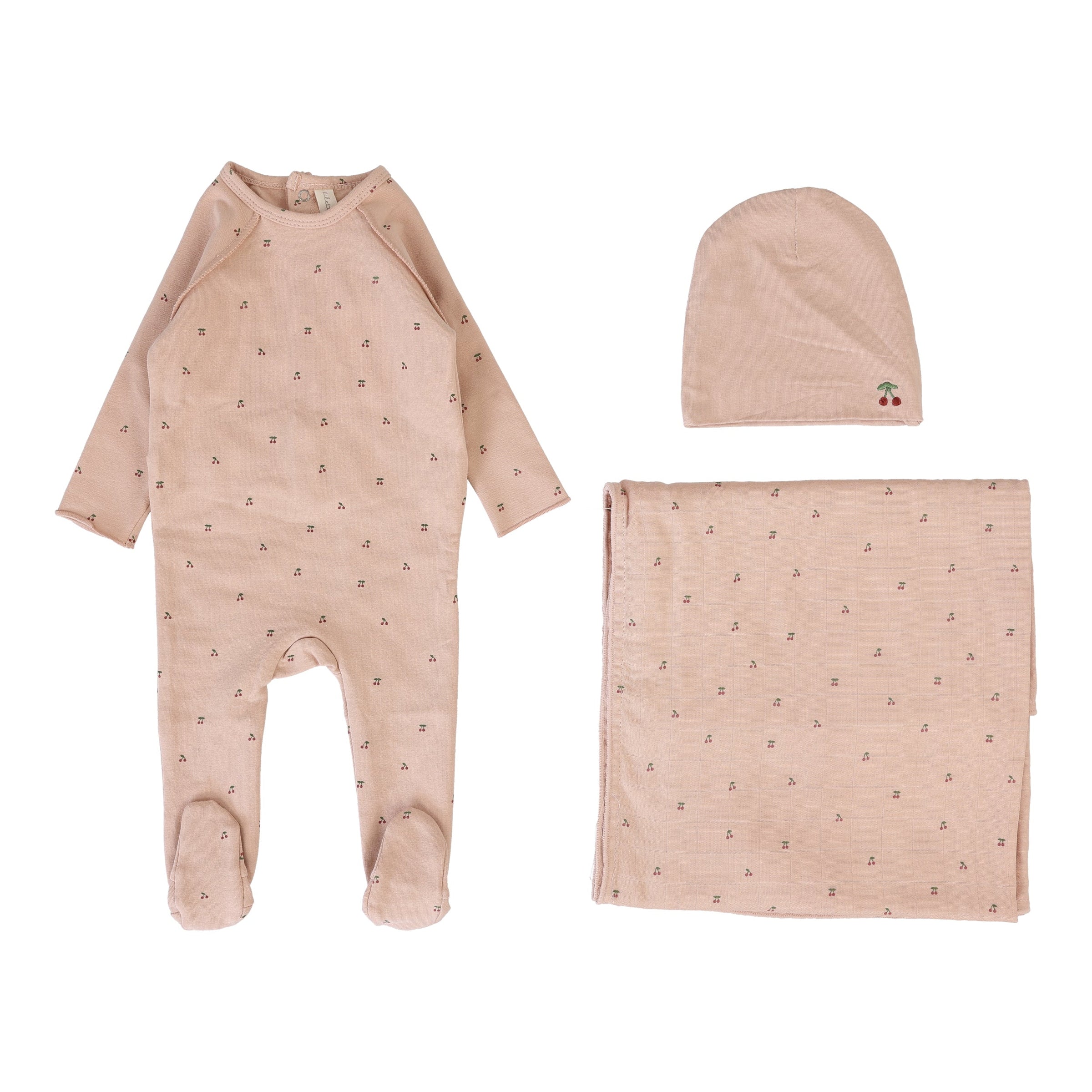 LILETTE CHERRY PRINT 3PC LAYETTE SET