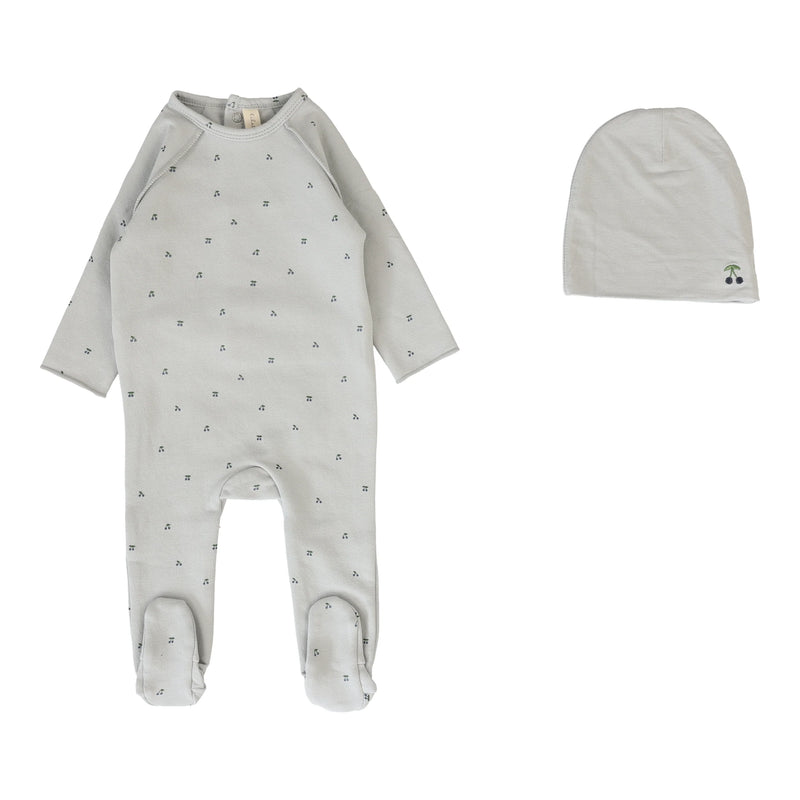 LILETTE CHERRY PRINT FOOTIE + BEANIE