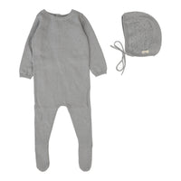 LILETTE DOTTY KNIT FOOTIE + BEANIE