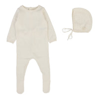 LILETTE DOTTY KNIT FOOTIE + BEANIE