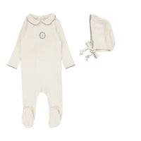 LILETTE EMBLEM EMBROIDERED FOOTIE + BEANIE