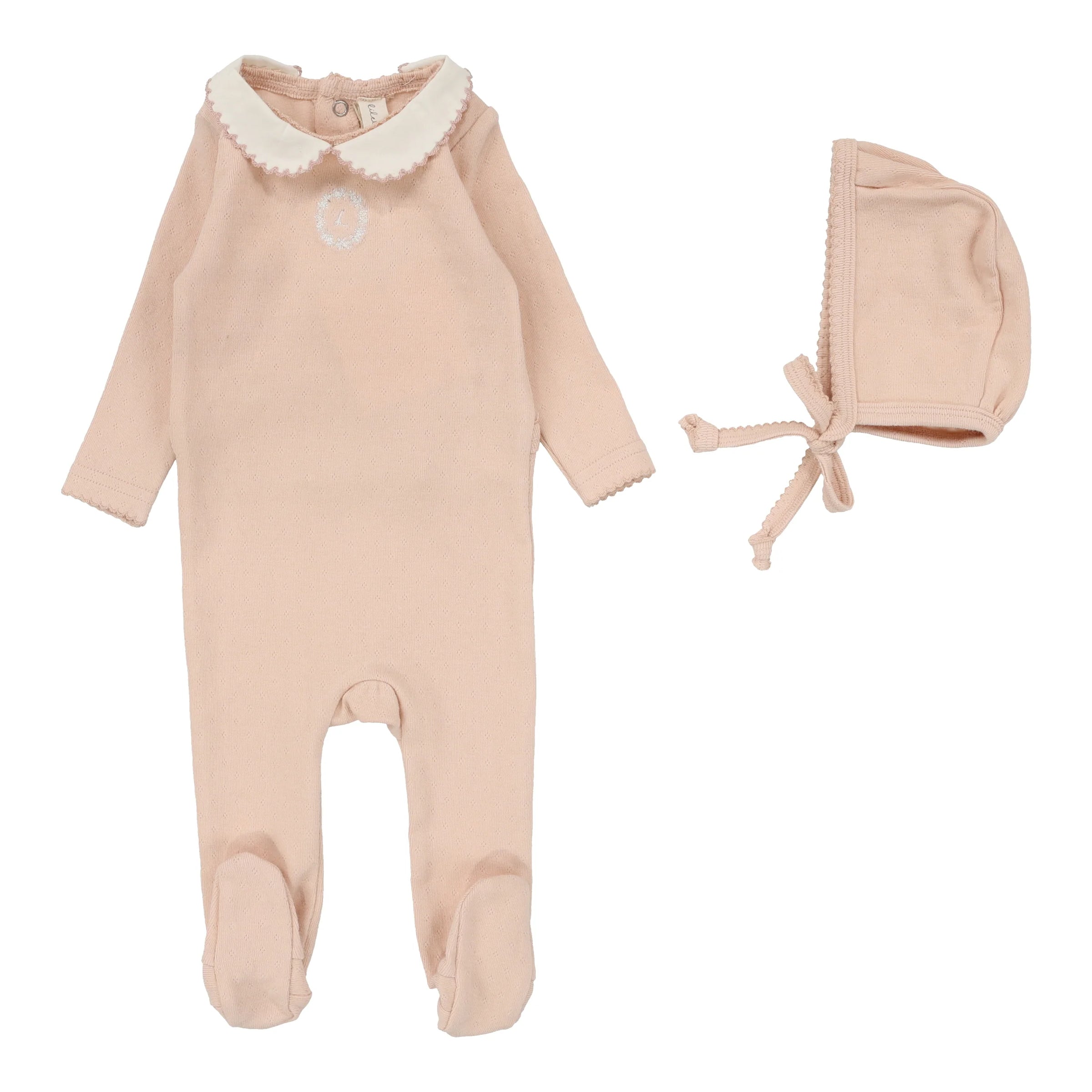 LILETTE EMBLEM EMBROIDERED FOOTIE + BEANIE