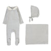 LILETTE EMBLEM EMBROIDERED 3PC LAYETTE SET