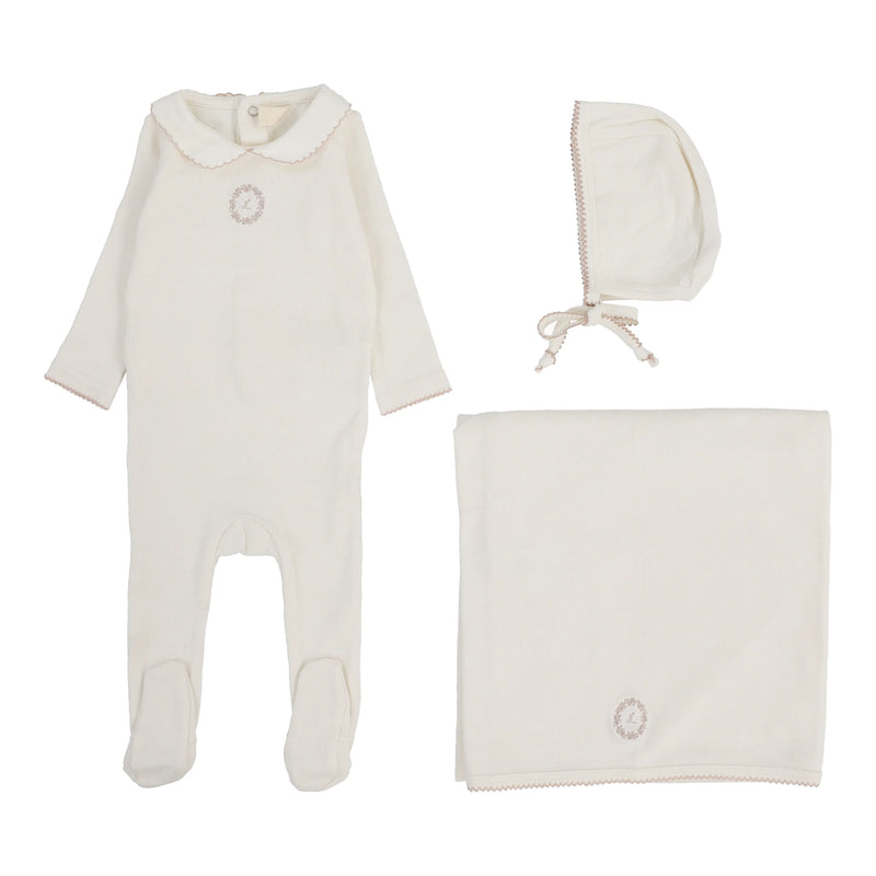 LILETTE EMBLEM EMBROIDERED 3PC LAYETTE SET