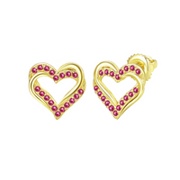 3EPS4852 DLUX GP SRS DOUBLE INTERTWINED OPEN HEART SB EARRING