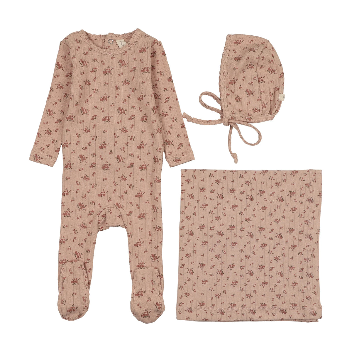 LILETTE GARDEN CLUSTER PRINT LAYETTE 3PC SET