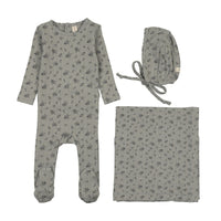 LILETTE GARDEN CLUSTER PRINT LAYETTE 3PC SET