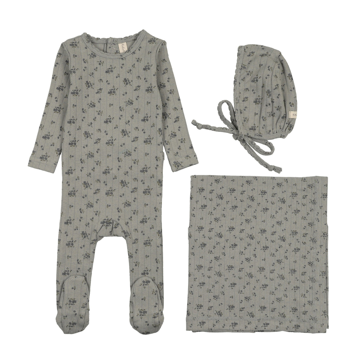LILETTE GARDEN CLUSTER PRINT LAYETTE 3PC SET