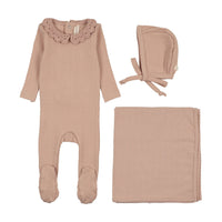 LILETTE CROCHET COLLAR LAYETTE 3PC SET