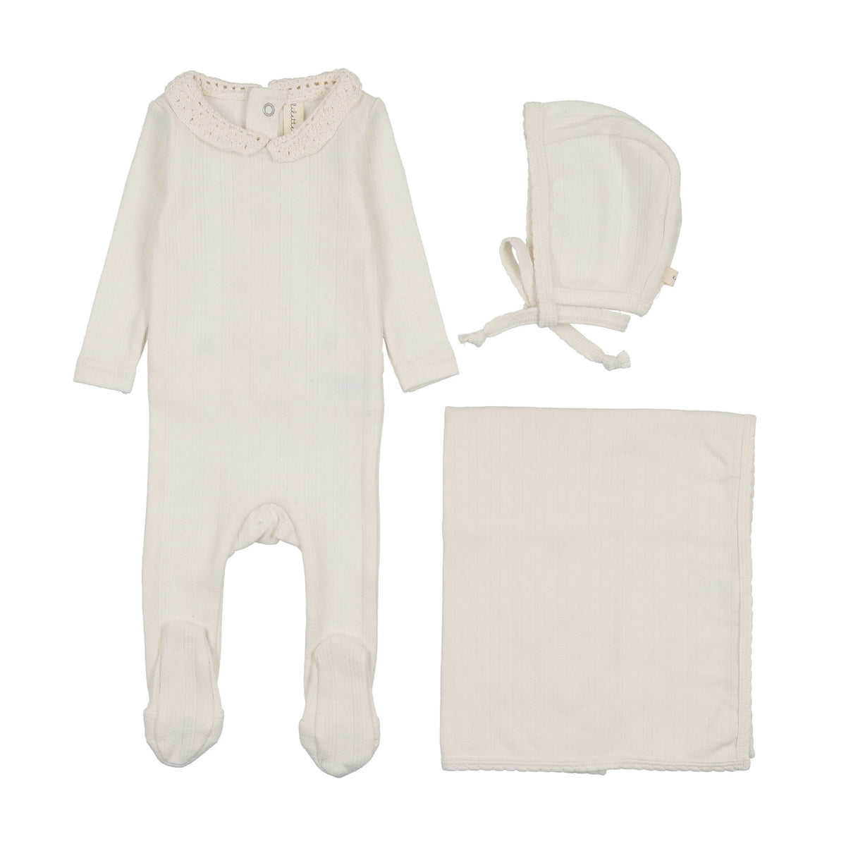 LILETTE CROCHET COLLAR LAYETTE 3PC SET