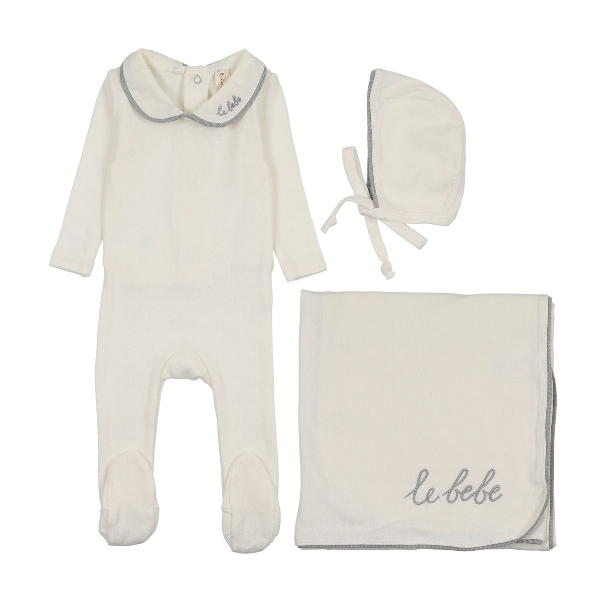 LILETTE LE BEBE POINTELLE LAYETTE 3PC SET
