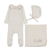 LILETTE LE BEBE POINTELLE LAYETTE 3PC SET