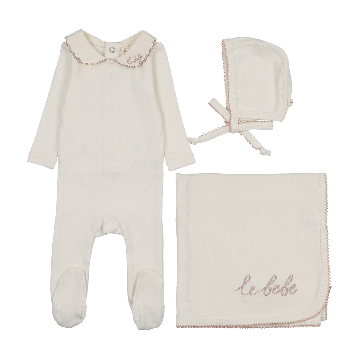 LILETTE LE BEBE POINTELLE LAYETTE 3PC SET