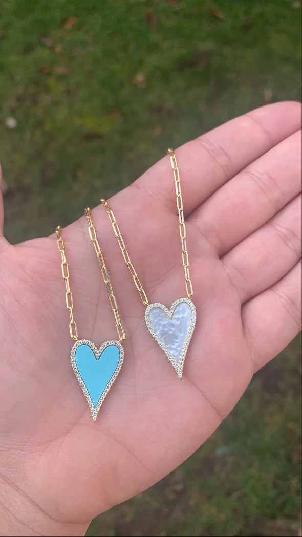 TJ106 TIMELESS JEWELS TIMELESS HEART ON PAPERCLIP CHAIN