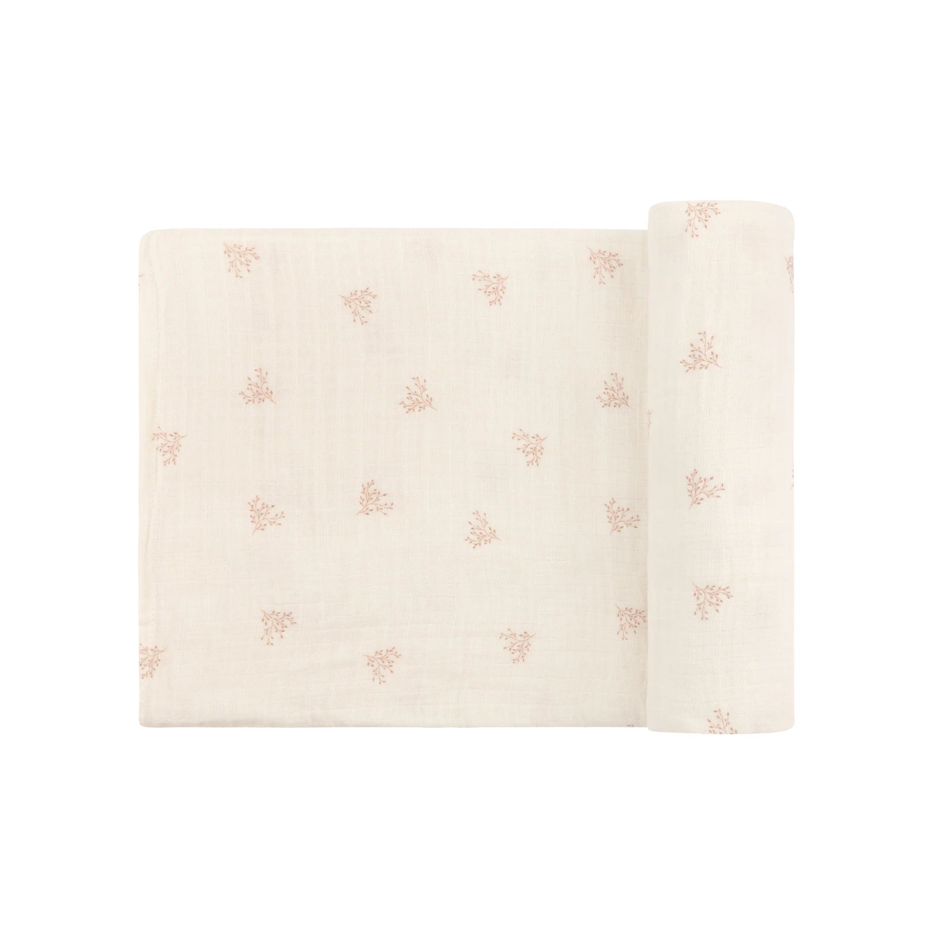 ELYS & CO VELOUR LEAF PATTERN MULSIN SWADDLE OS
