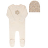 ELYS & CO VELOUR LIBERTY FOOTIE + BEANIE