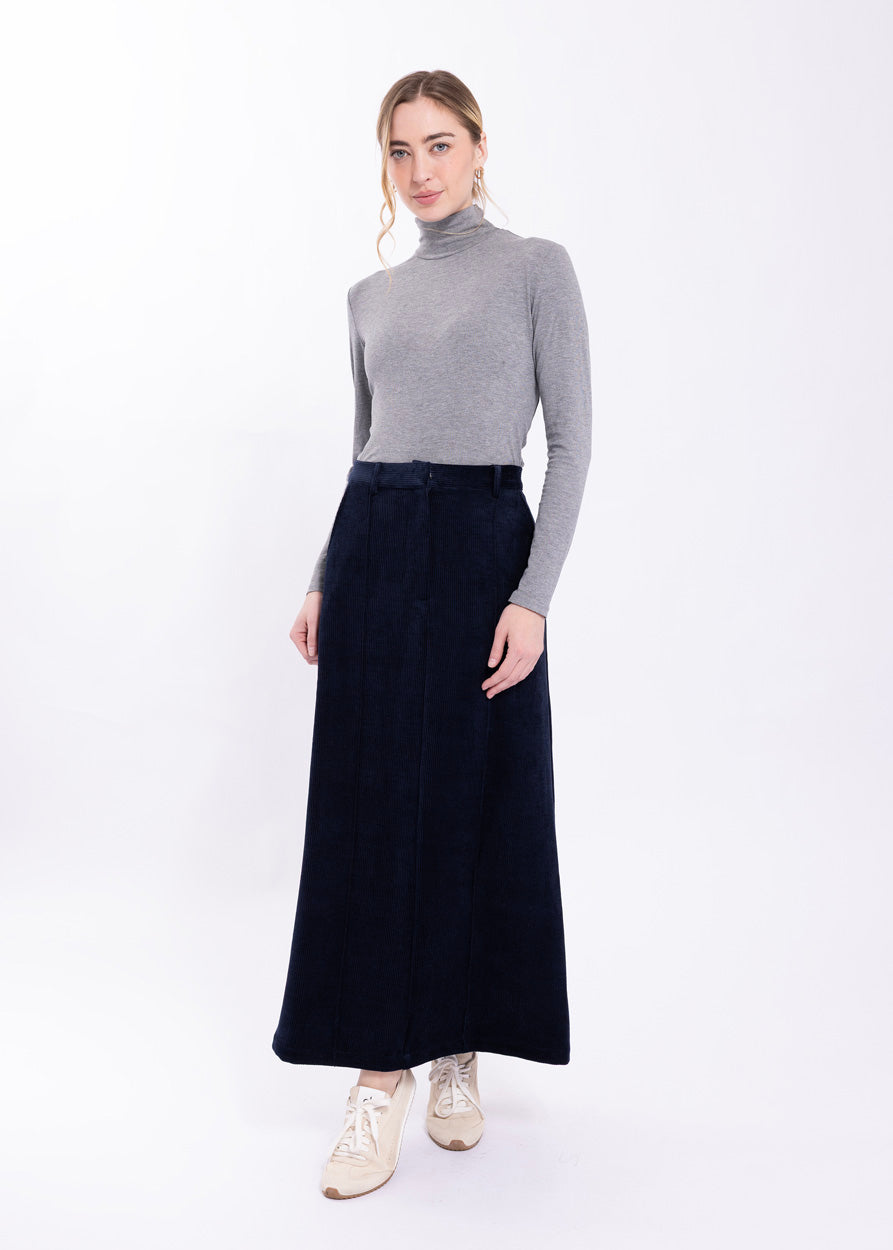 LA616 LATITUDE CORDUROY A-LINE SKIRT