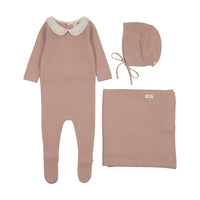 LILETTE EMBROIDERED KNIT COLLAR LAYETTE SET